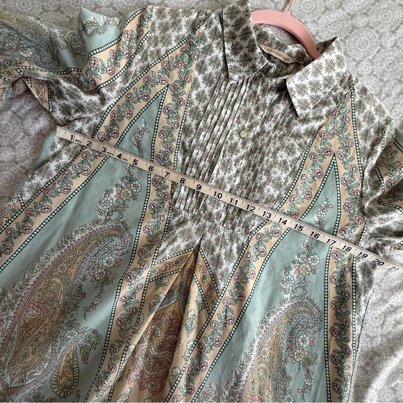 Soft Surroundings Tabitha by Pastel Paisley Floral Tunic Blouse Size M - Picture 8 of 10